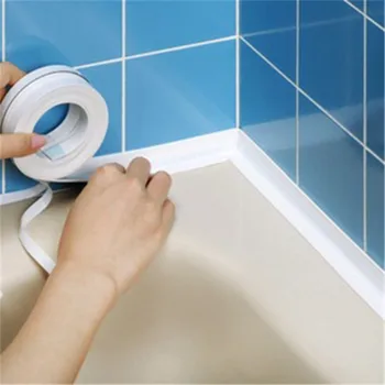 Badezimmer wasserdichte Wand aufkleber Dichtung bänder PVC-Klebe-Dichtung streifen Waschbecken-Kante Band