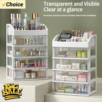 Mehrschichtiger Schubladen-Make-up-Organizer, Transparente Kosmetik-Aufbewahrungsbox