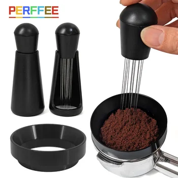 Espresso Kaffeerührer WDT Verteilungswerkzeug Edelstahlnadeln Kaffeepulver-Verteiler Dosier-Ring