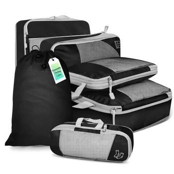 Reise Komprimiert Verpackung Würfel Lagerung Organizer Set Mit Schuh Tasche Mesh Visuelle Gepäck (6 Stück)