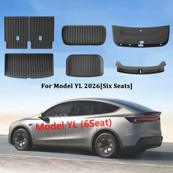 Vordere und hintere Kofferraummatte für Tesla Model YL Sechssitzer TPE Rückenlehnen-Anti-Kick-Matte