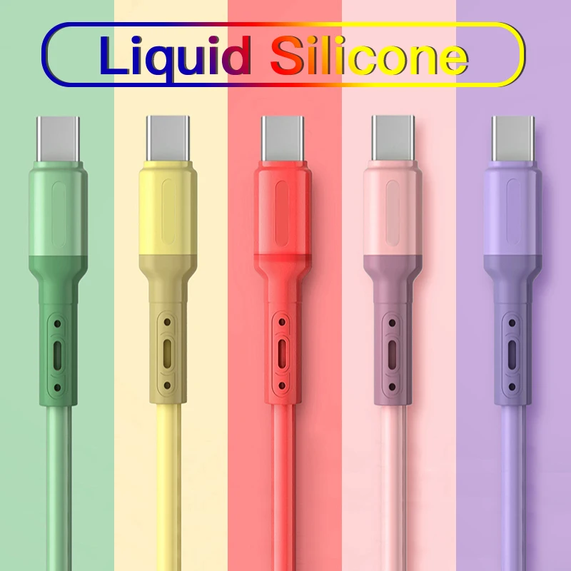 Schnelle Lade USB C Kabel TYP C Flüssigkeit Weiche Silikon