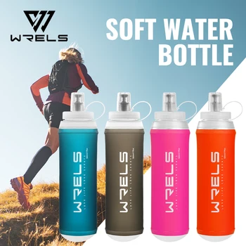 WRELS 500 ml weiche faltbare TPU-Wasserflaschen, BPA-frei, zusammenklappbare Sportflaschen für Wandern