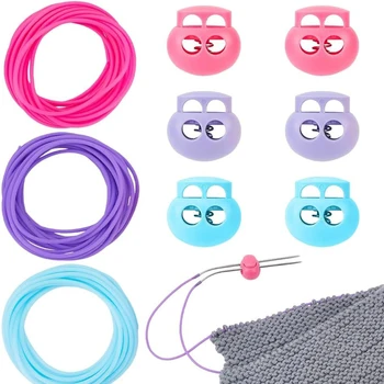 5 m Stichhaltschnüre, 2 mm hohler Gummischlauch, Strick-Friseurschnur mit 0,2-Zoll-Loch-Nadelstopfen