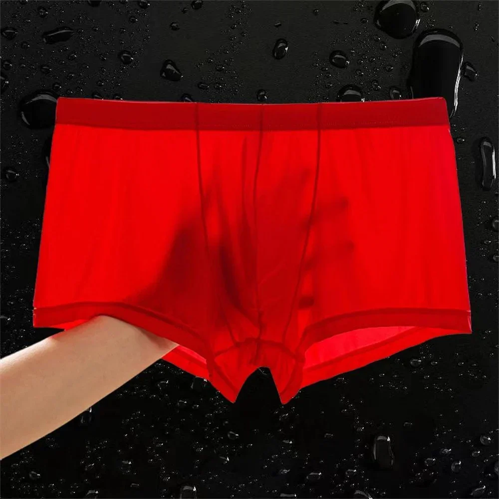 Ultradünne Eisseide-Boxershorts für Herren, halbtransparent – Bild 4