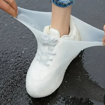 1 Paar Gummi-Regenstiefel-Überschuhe für den Außenbereich, wasserdichte Silikon-Überschuhe