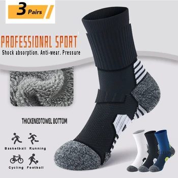 3 Paar Herren-Sportsocken, sportlich, atmungsaktiv, Outdoor, Laufen, Kompressionssocken, Training, lang