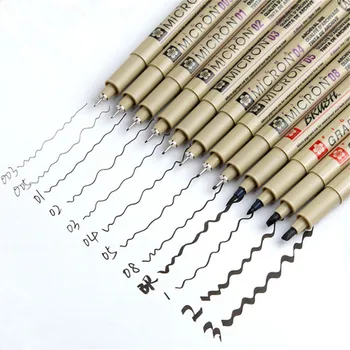 Sakura Pigma Mikron Feine Stift Wasserdicht Glatte Schwarz Tinte Fineliner Zeichnung Stifte Kunst Skizze