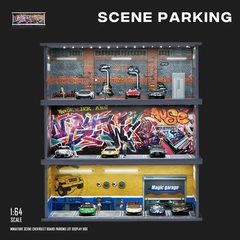 1/64 Garage Szene Modells zene mit Licht version Simulation Modells zene Dekoration sammeln