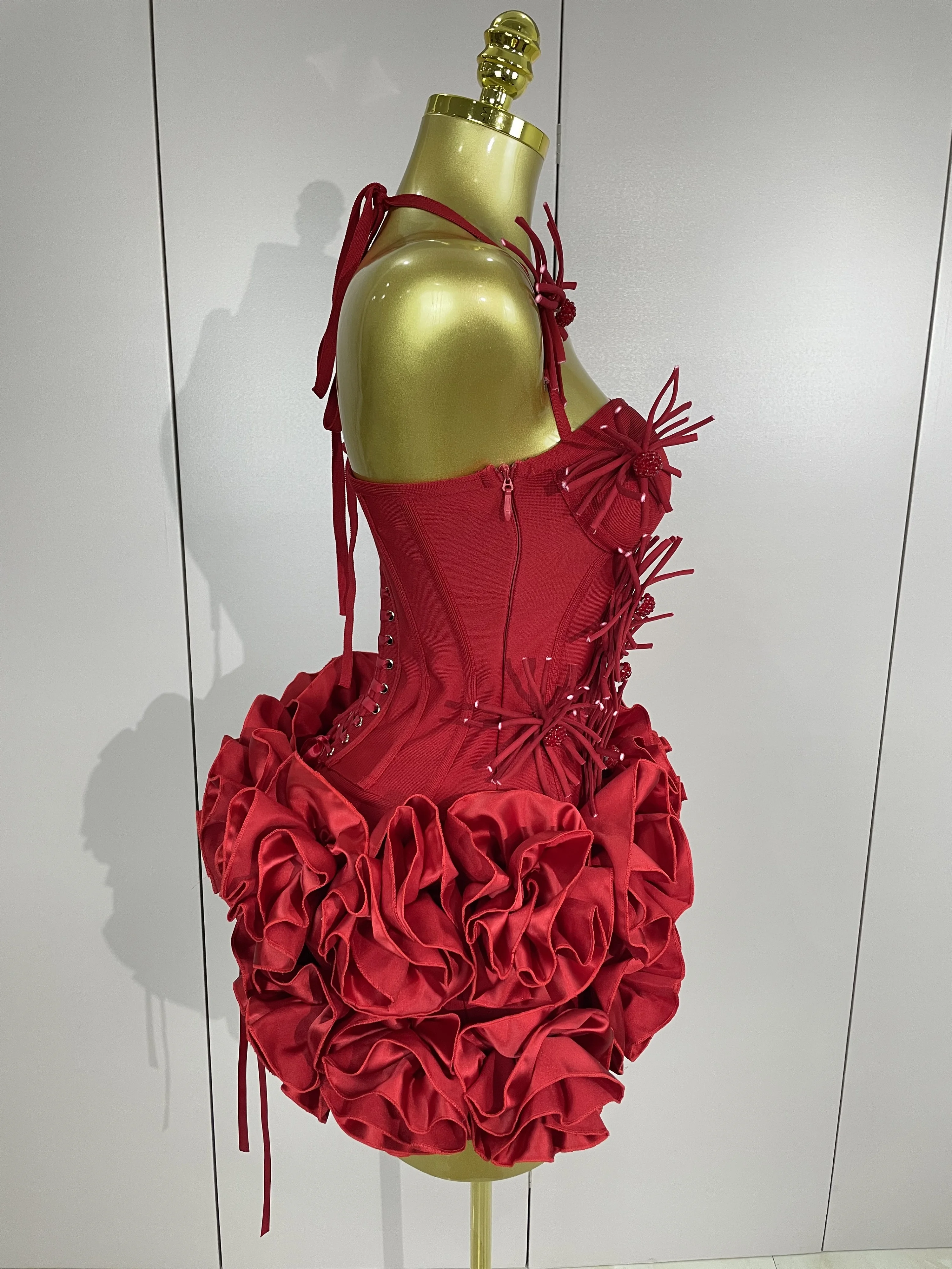 Sexy Neckholder Abendkleid Celebrity Club Zweiteiliges Set – Bild 4