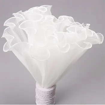 Weiße Blumenverpackung für Blumensträuße, einschließlich dekorativem Netz-Geschenkpapier