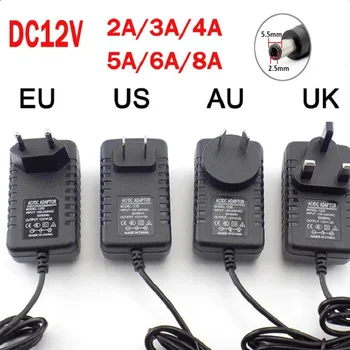 AC 110-240V DC 12V 1A 2A 3A 5A 6A 8A Universal Power Adapter Versorgung EU/US/UK/AU Ladegerät Adapter für LED