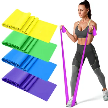 Widerstandsbänder, elastisches Übungsband, Fitness, Workout, Yoga, Pilates, Erholung (4 Stück)