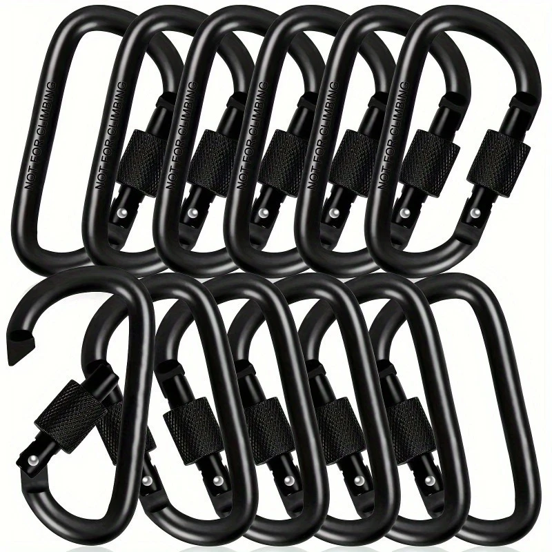 4 Stück Aluminiumlegierung D-Ring Karabiner Hängemattenhaken – Bild 4