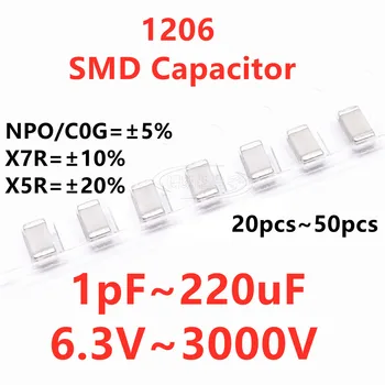 1206 smd Kondensator 1pf 2,2 pf 3,3 pf 4,7 pf 6,8x0,1 uf1uf 2,2 uf 4,7