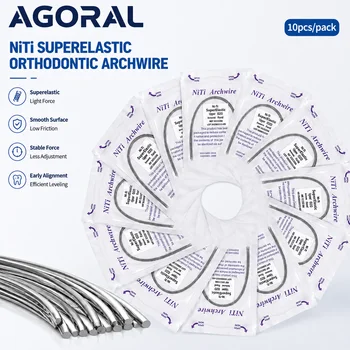 Paket Dental Kieferorthopädische Bogen Drähte Niti Super Elastische Runde Drähte Oberen/Unteren (10 Stück)