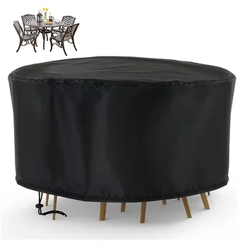 210D Outdoor Gartenmöbel Runde Abdeckung Tisch Stuhl Set Wasserdicht Oxford Korbgeflecht Sofa Schutz Terrasse