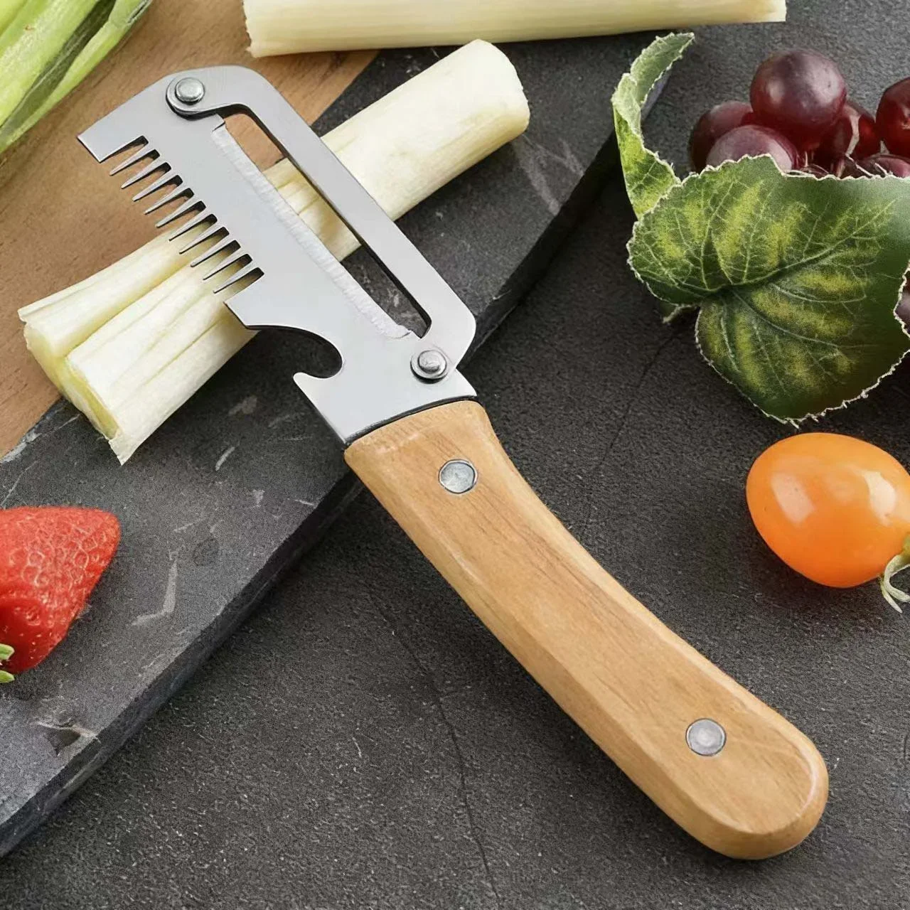 2026 Neues Schälmesser mit ergonomischem Holzgriff – Bild 3