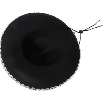 Karneval Vintage Schwarz Mexikanischer Hut Bühnenaufführung Zauberer Hut Urlaub Kostüm Hut Zylinder Cosplay