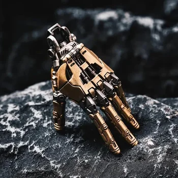 Roboter Hand Anhänger Ornament mechanische bionische Hand mit Kette für Männer/Frauen bewegliche Fingergelenke
