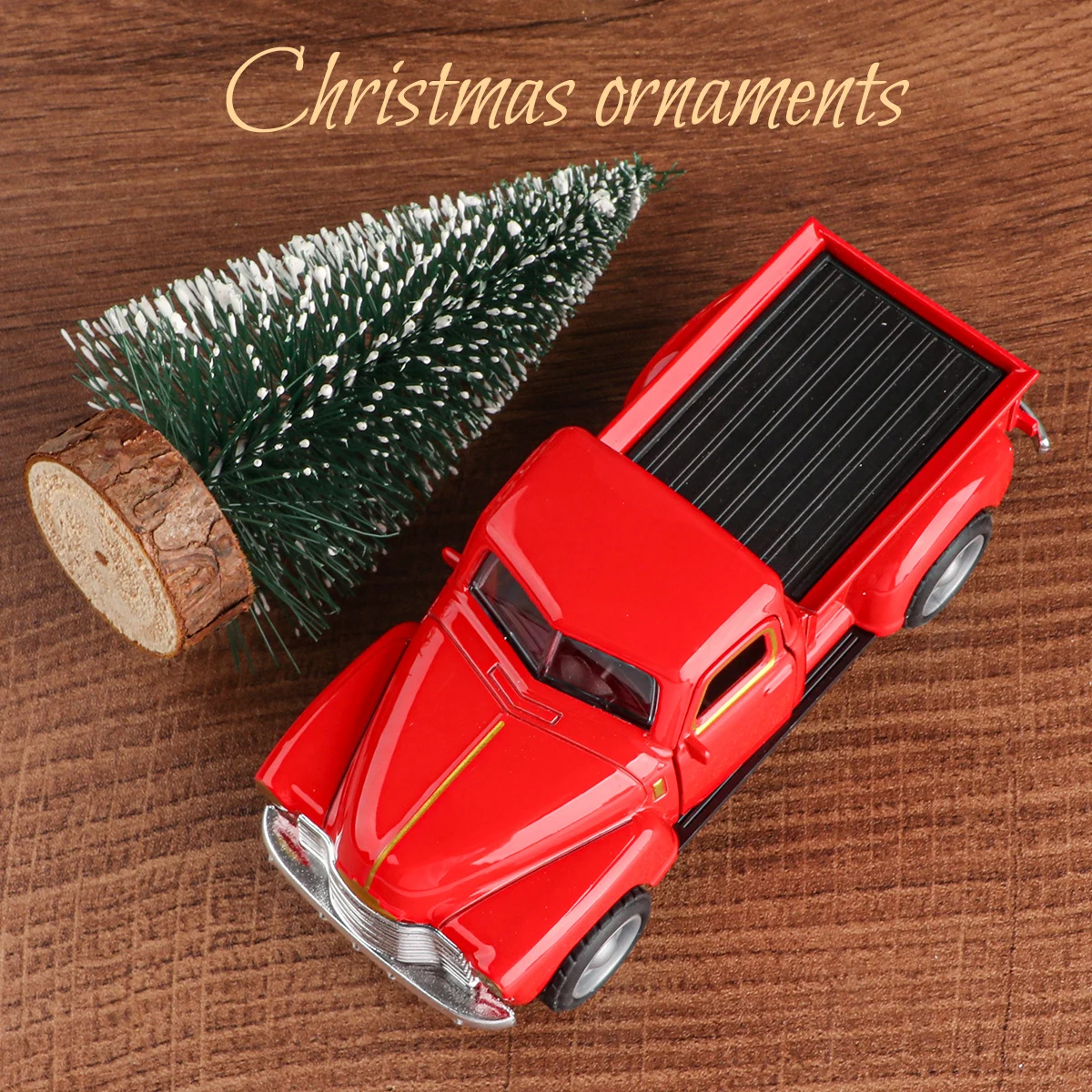 Mini-LKW + Weihnachtsbaum 2-teiliges Ornament-Set; eine gute