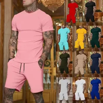 2025 Modischer und lässiger Sommer-Outdoor-Sportanzug für Herren, atmungsaktive T-Shirt-Shorts, lässiges