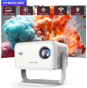 Magcubic Native 1080P 650ANSI 8K Android14 L018 Projektor mit automatischer Keystone-Korrekturfokus Wifi6