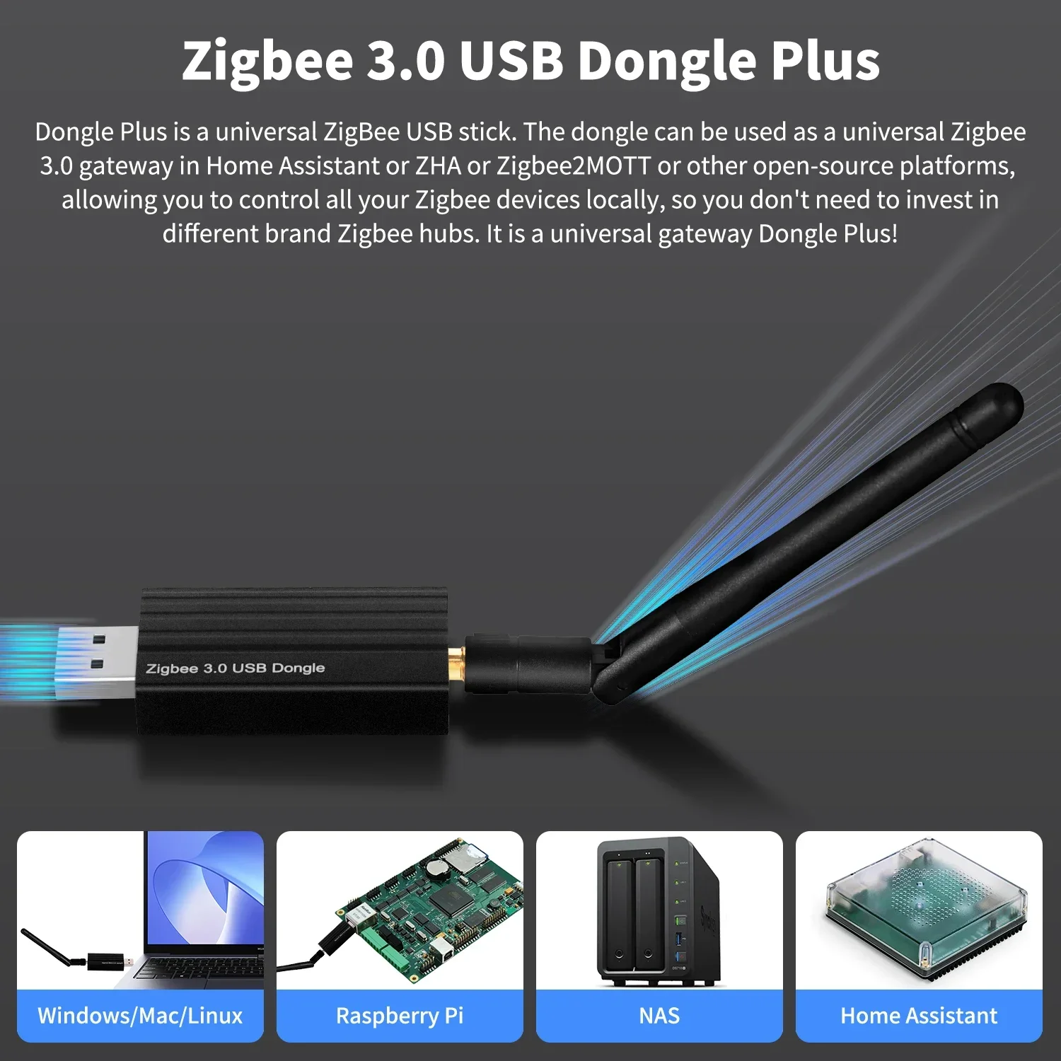 Haozee Zigbee 3.0 USB-Dongle Plus Stick Universal Zigbee – Bild 2