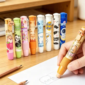 Capybara Panda Einziehbarer Radiergummi Push-Pull für Grundschüler Schulbedarf Sauberer Spurloser