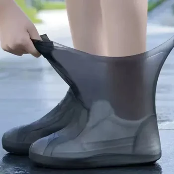 1 Paar wasserdichte, rutschfeste Silikon-Schuhüberzüge, hochelastisch, verschleißfest, Unisex-Regenstiefel