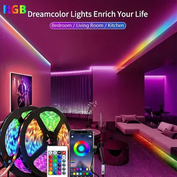 1-30M RGB LED Streifen Licht 5V USB Bluetooth 24Key Fernbedienung Flexible Band Farbe ändern LED Lampe Band