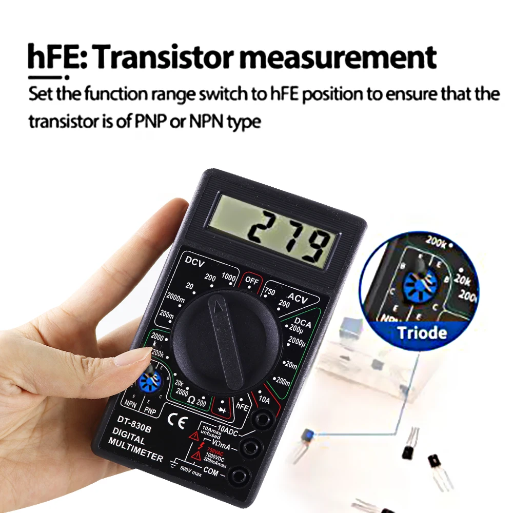 DT830B AC/DC LCD Digital Multimeter 750/1000 V Voltmeter – Bild 6