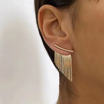 Mode-Statement-Ohrring, lange Aussage, goldfarben, glitzernde Quasten-Ohrringe für Frauen, weibliche Hochzeit