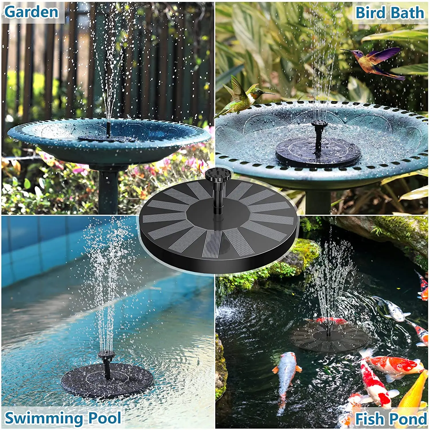 Solar Wasser Brunnen Pool Teich Wasserfall Brunnen Garten – Bild 6