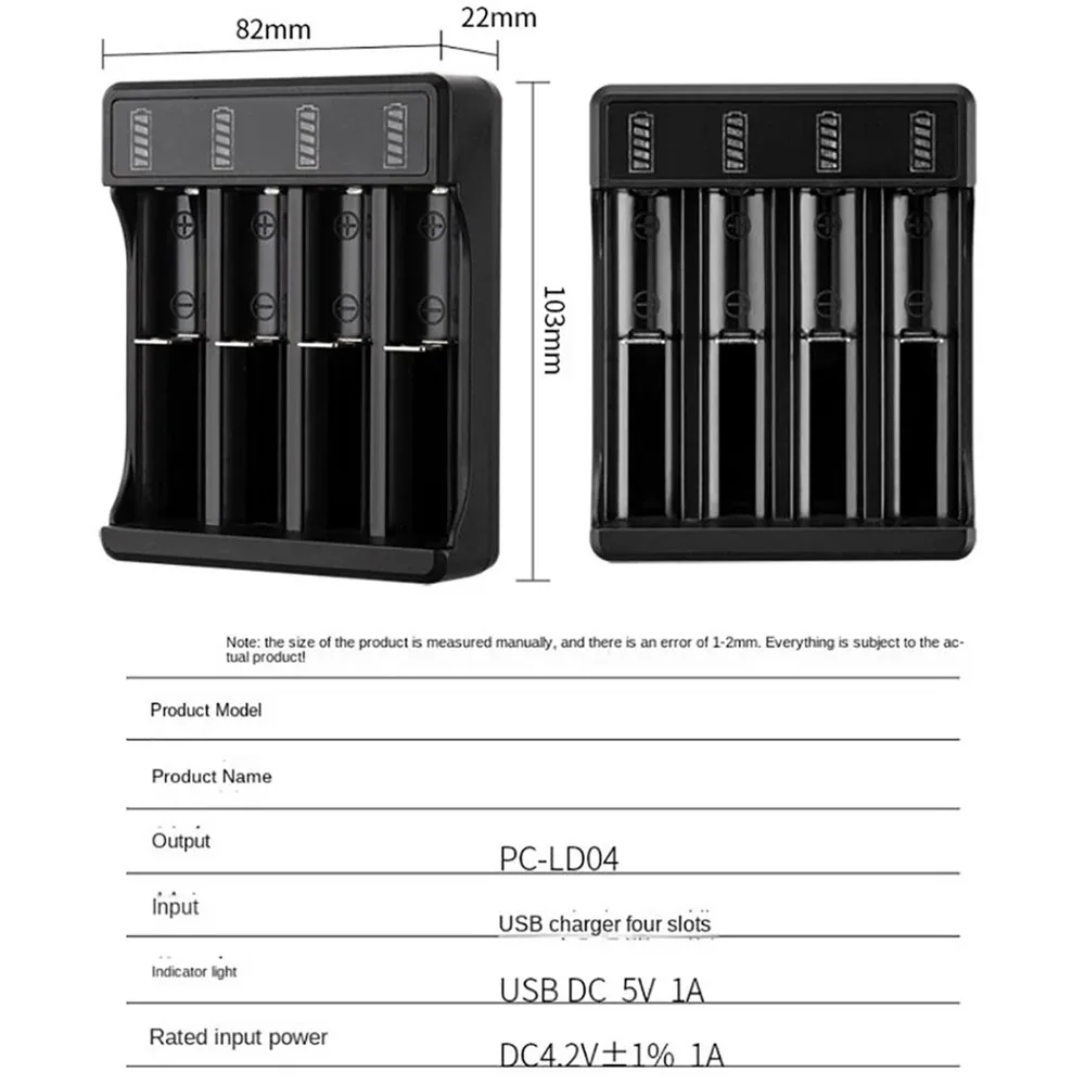 KEBIDU 18650 Batterieladegerät 2/4 Steckplätze DC 5V – Bild 6