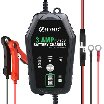 HTRC 6V 12V 3000mA Intelligentes Batterieladegerät Automatisch für Erhaltungslithium LiFePO4