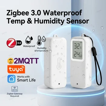 Zigbee 3.0 Temperatur- und Feuchtigkeitssensor, IP65 Wasserdicht, Tuya Smart Life
