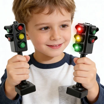 Mini-Verkehrszeichen Ampel-Block, Kindersicherheitsbildung Kinder-Puzzle Ampel-Spielzeug, Geschenke für Kinder