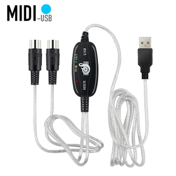MIDI zu USB IN-OUT Musik-PC-Adapter, 5-Pin Elektronisches Keyboard Audio-Konverter-Kabel