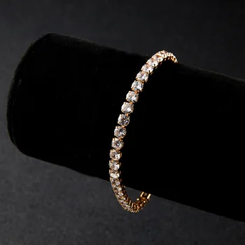 Mode Kristall frauen Armband Armreif Ketten Kristall Gold Farbe Elastische Armbänder Hand Schmuck Hochzeit