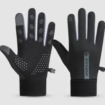 Winter-Touchscreen-Handschuhe für Damen und Herren, mit Fleece gefüttert, wasserabweisend, mit rutschfester