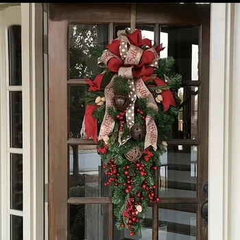 Weihnachten Tür Hängen Girlande Dekoration Weihnachten Kranz Home Party Girlande Weihnachten Blumen Fenster