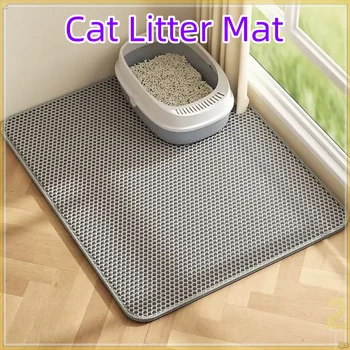 Premium große Katzenstreumatte, 90 x 60 cm, wasserdicht, doppellagig, rutschfest, waschbar