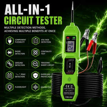 Intelligenter Auto-Stromkreisprüfer 823, mit LED-Spannungsanzeige - USB-betrieben, kompatibel mit 3,5-36V
