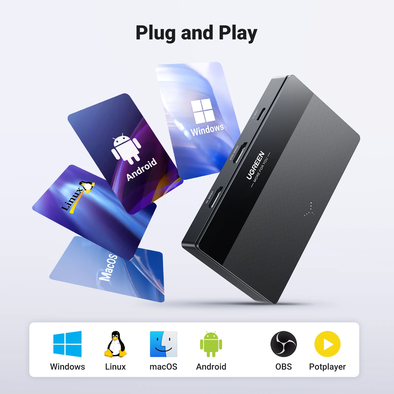 UGREEN HDMI Video Capture Card 4K60Hz HDMI zu USB/Typ-C Video – Bild 5