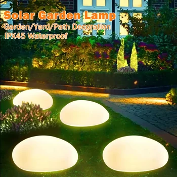 Solar-Gartenleuchten für den Außenbereich, wasserdichtes solarbetriebenes Steinlicht