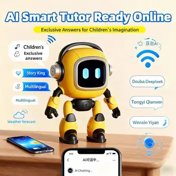 AI Robot Companion Einfache Bedienung Elektrischer Roboter für Kinder Reisen Heimbildung Fernbedienung