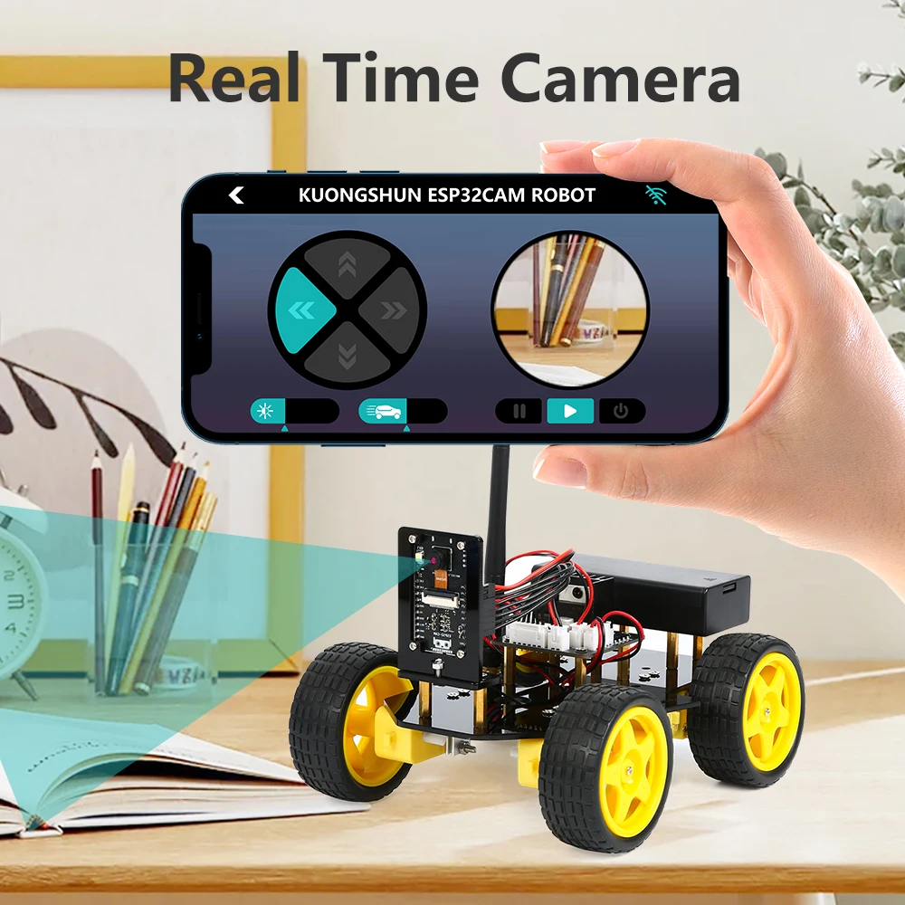 4WD Smart-Car-Roboter-Kit mit ESP32-Kamera, WLAN, Arduino – Bild 6
