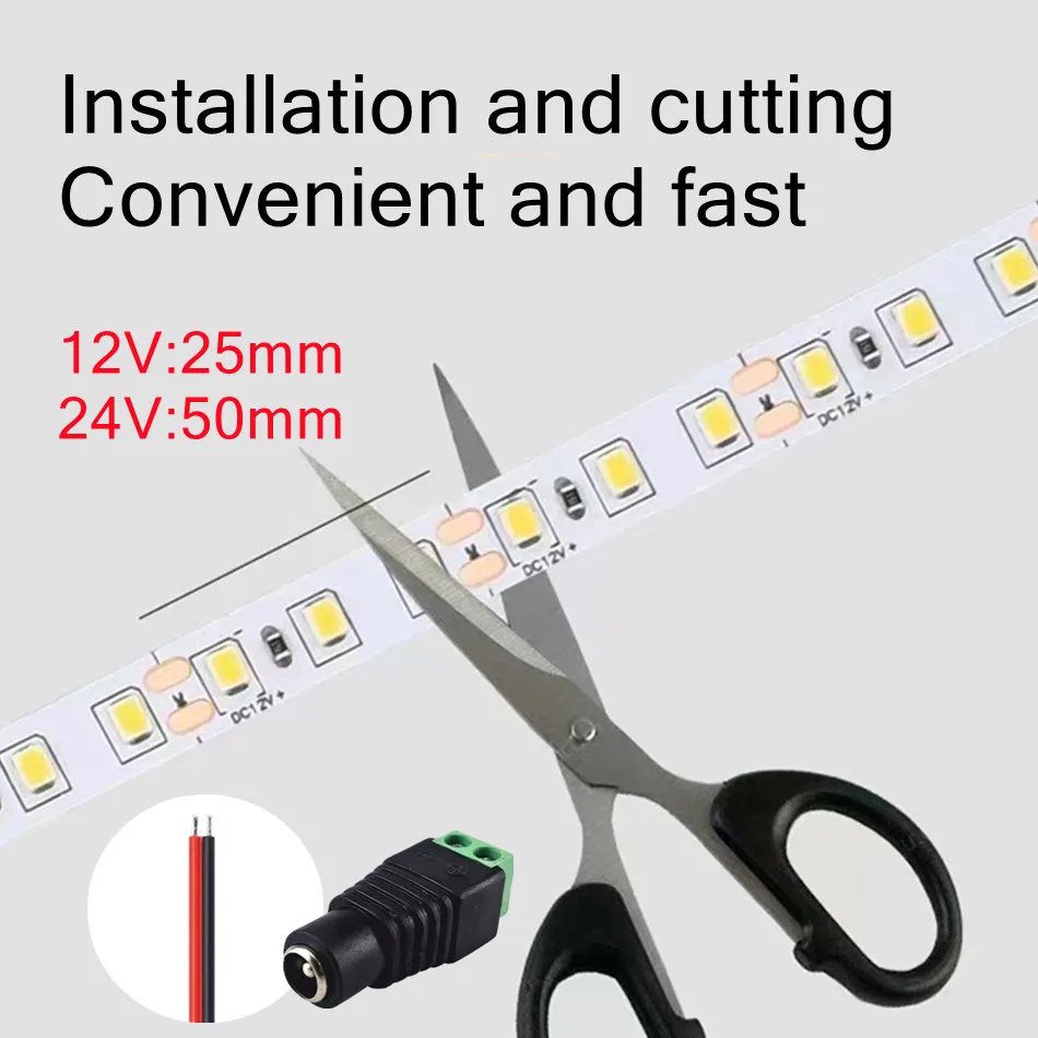 120 LEDs/m DC12V 24V Home Lampenstreifen 2835 LED-Streifen – Bild 2
