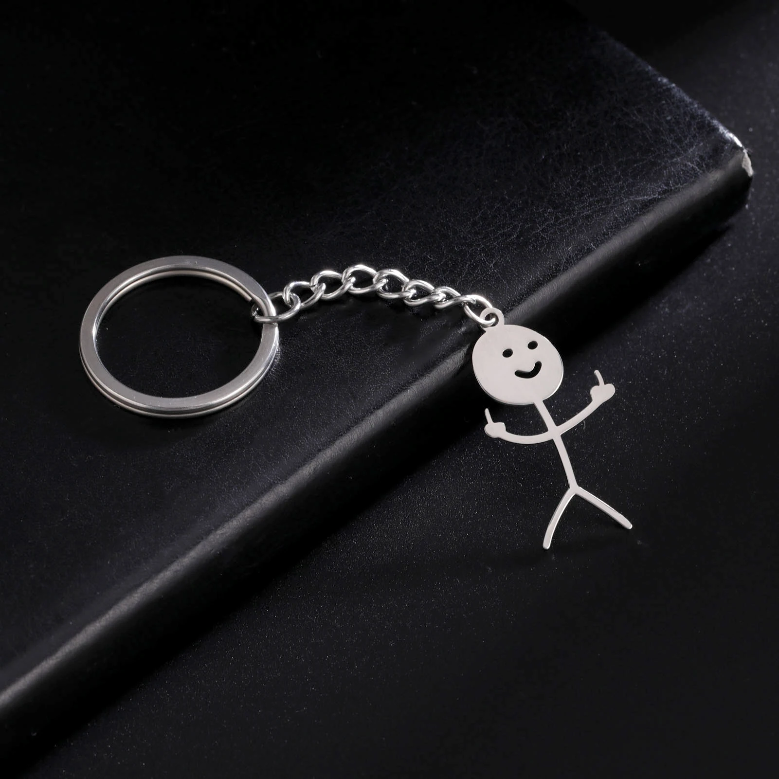Lustiger Mittelfinger-Stickman-Schlüsselanhänger aus – Bild 5
